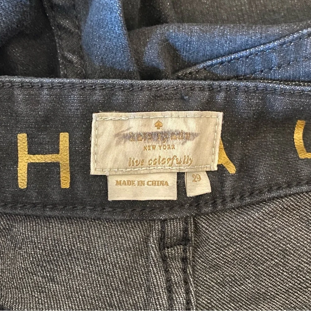 Kate Spade High Rise Broome Street Straight Leg Cropped Frayed Hem Jeans